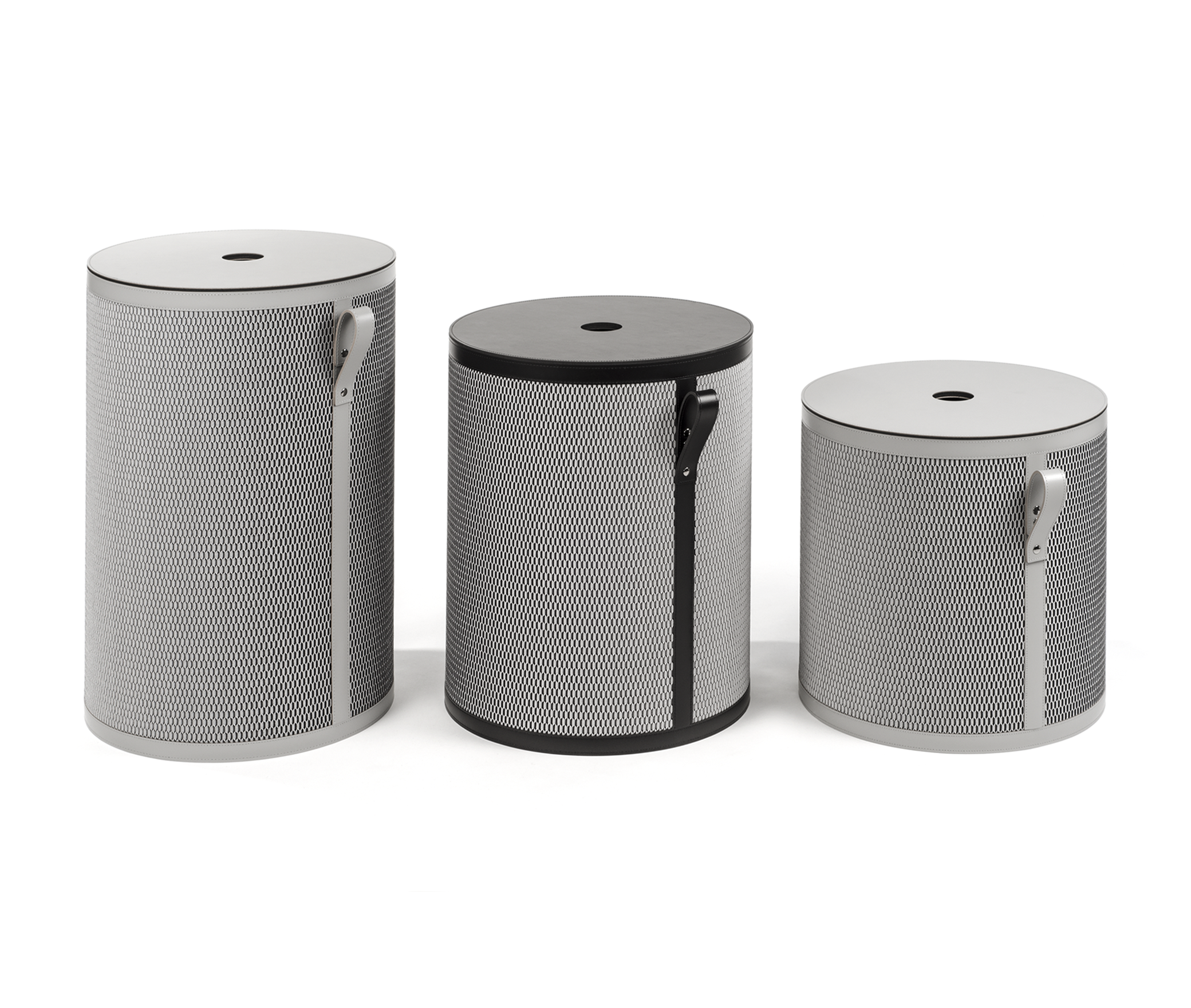 Короткая круглая корзина Nadia - Ø 45XH50 см / регенерированная кожа_camel Pinetti 00.1531.082.011 - Вид №3