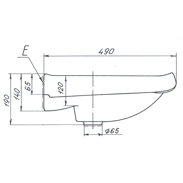 1015120 Подвесная раковина настенная прямоугольная Лобненский Стройфарфор  белая  - Вид №1
