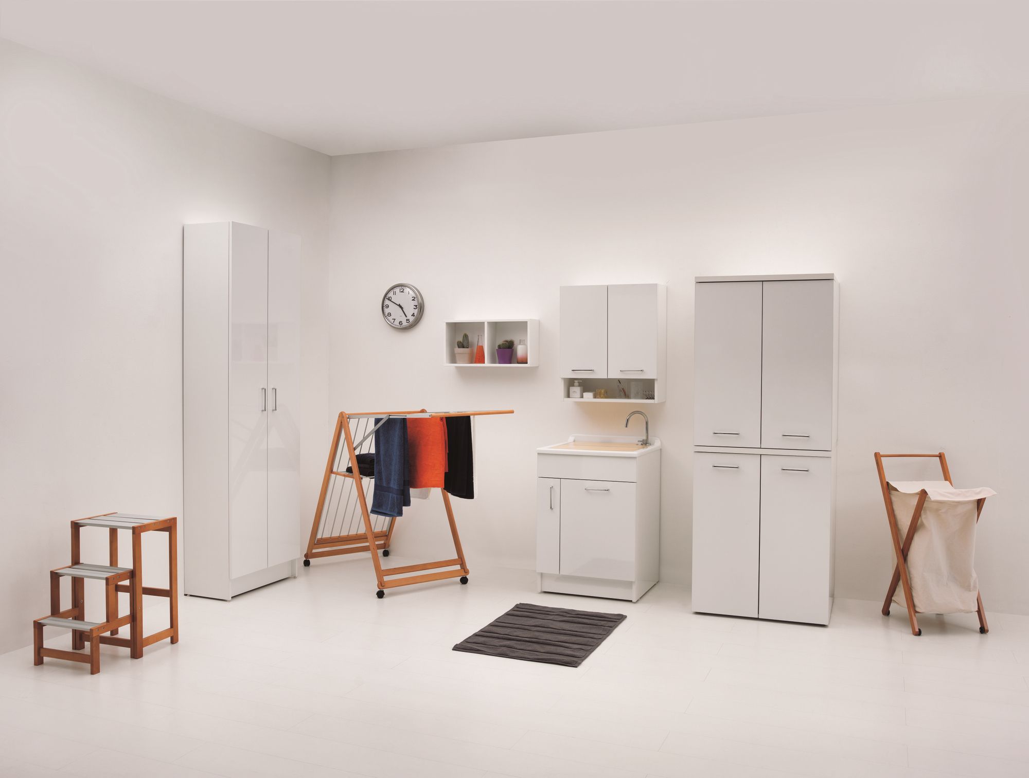 Шкаф для белья из ДСП с бельевой стойкой COLAVENE Jolly Wash ARCH-00149787 - Вид №12