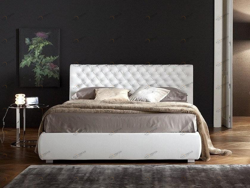 Chaarme Letti Кровать из экокожи с изголовьем капитоне sun-id-1415533