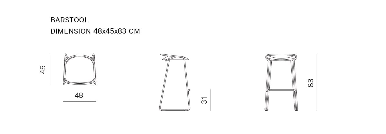Высокий мягкий стул prostoria Monk ARCH-00129926 - Вид №4