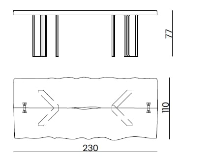Прямоугольный обеденный стол из шиповника Bizzotto Italia Symphony-Infinity ARCH-00059954 - Вид №3