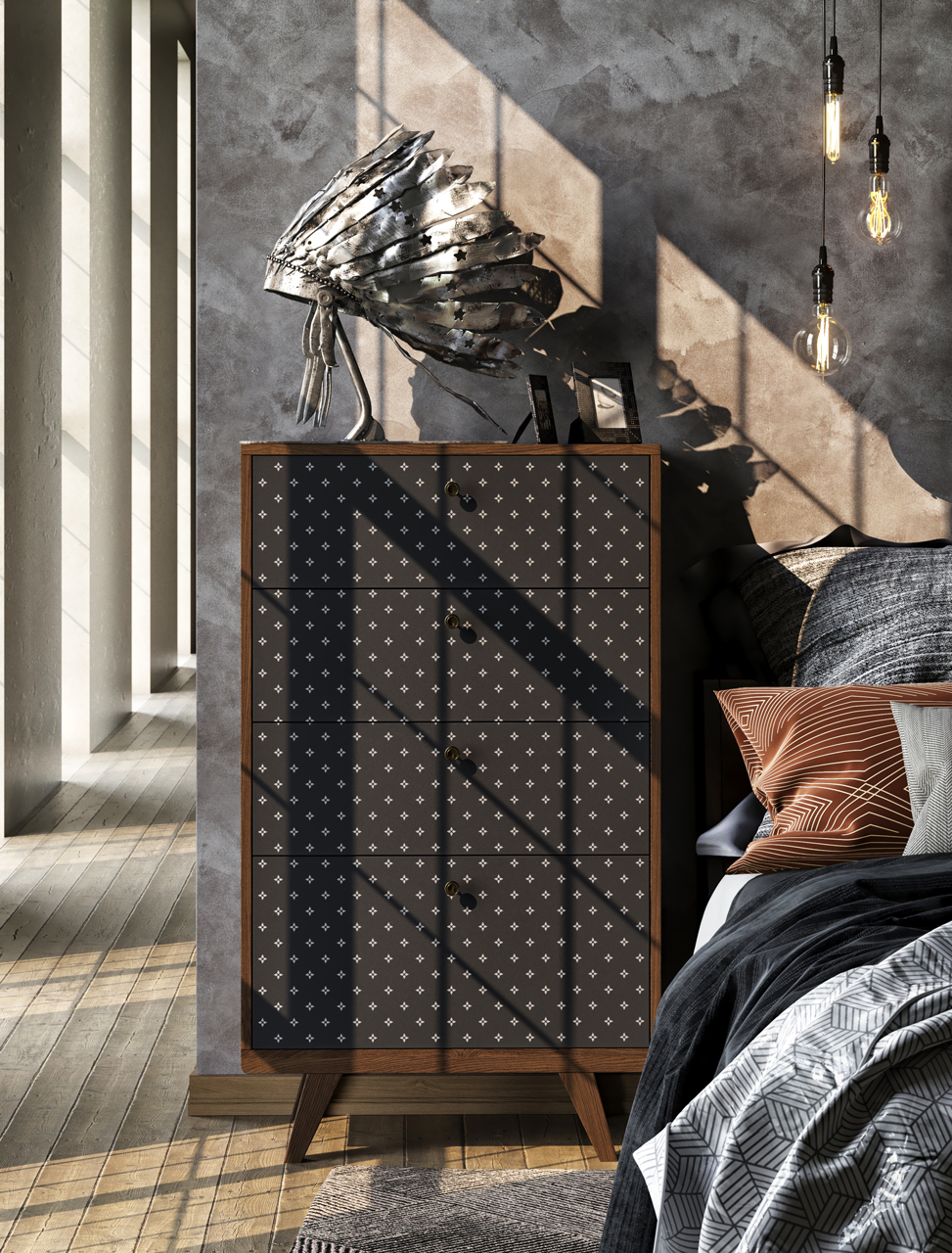 Комод высокий черный с 4 ящиками Thimon THE IDEA КОМОДЫ THIMON 209987 Черный  - Вид №2