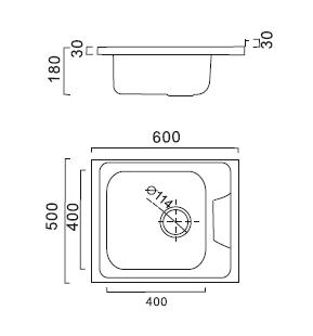 HBS5060-06 Кухонная мойка , матовая сталь Haiba  - Вид №2
