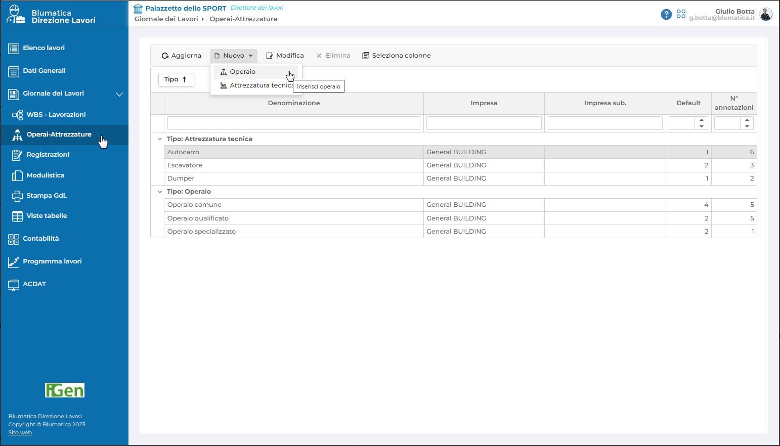 Облачное программное обеспечение для составления журнала вакансий Blumatica Blumatica Giornale Lavori ARCH-00121942 - Вид №6