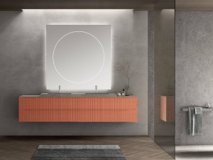 Двойной подвесной туалетный столик с зеркалом