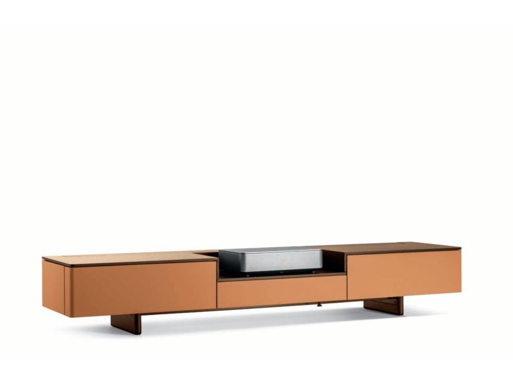 Кожаный шкаф для телевизора с ящиками Poltrona Frau коллекция-мебель и аксессуары ARCH-00003150