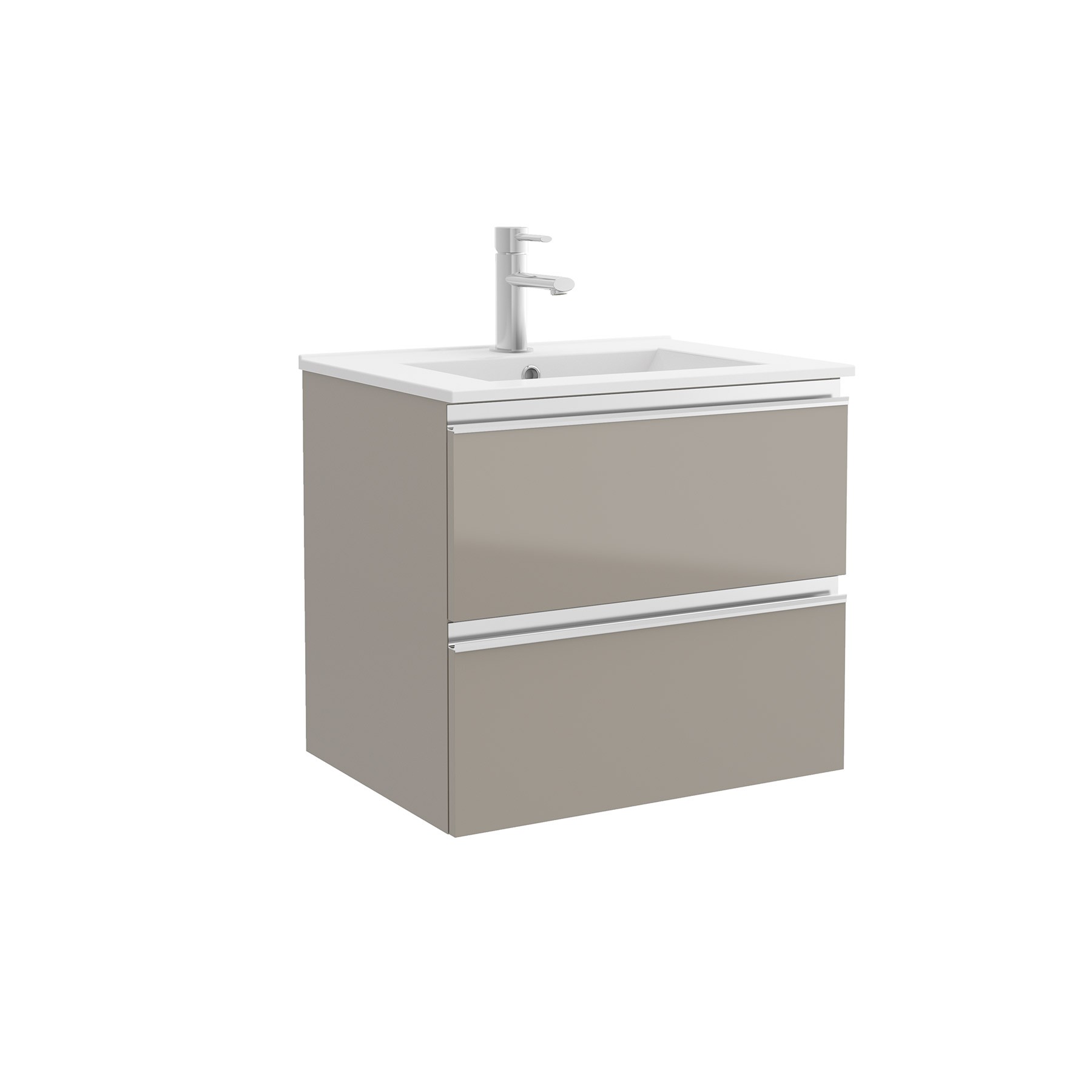 26633 SALGAR Мебель для умывальника SPIRIT 600 2 металлических ящика GLOSS TAUPE 598 x 540 x 450 мм Глянцево-серо-коричневый - Вид №1