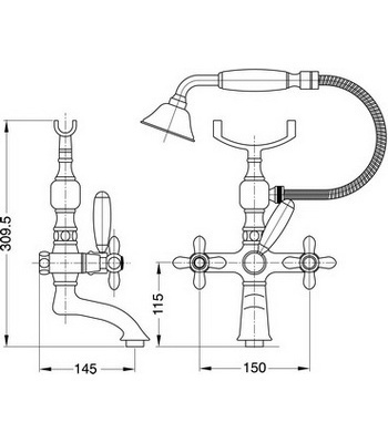 Смеситель MIGLIORE Princeton Plus ML.PRP-8002.СR для ванны /душа - хром ML.PRP-8002.CR - Вид №4