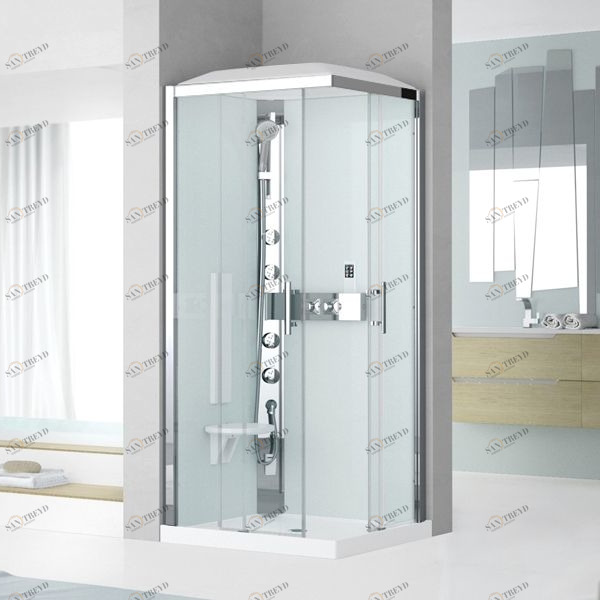 Душевая кабина термостатическая 90x90 GLAX 3 A90 HYDROMASSAGE Novellini GLAX 3 с низким душевым поддоном и крышей с парогенератором GL3A90T1N1K