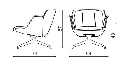 Вращающееся кресло на сиденье из ткани True Design Hive ARCH-00137689 - Вид №5