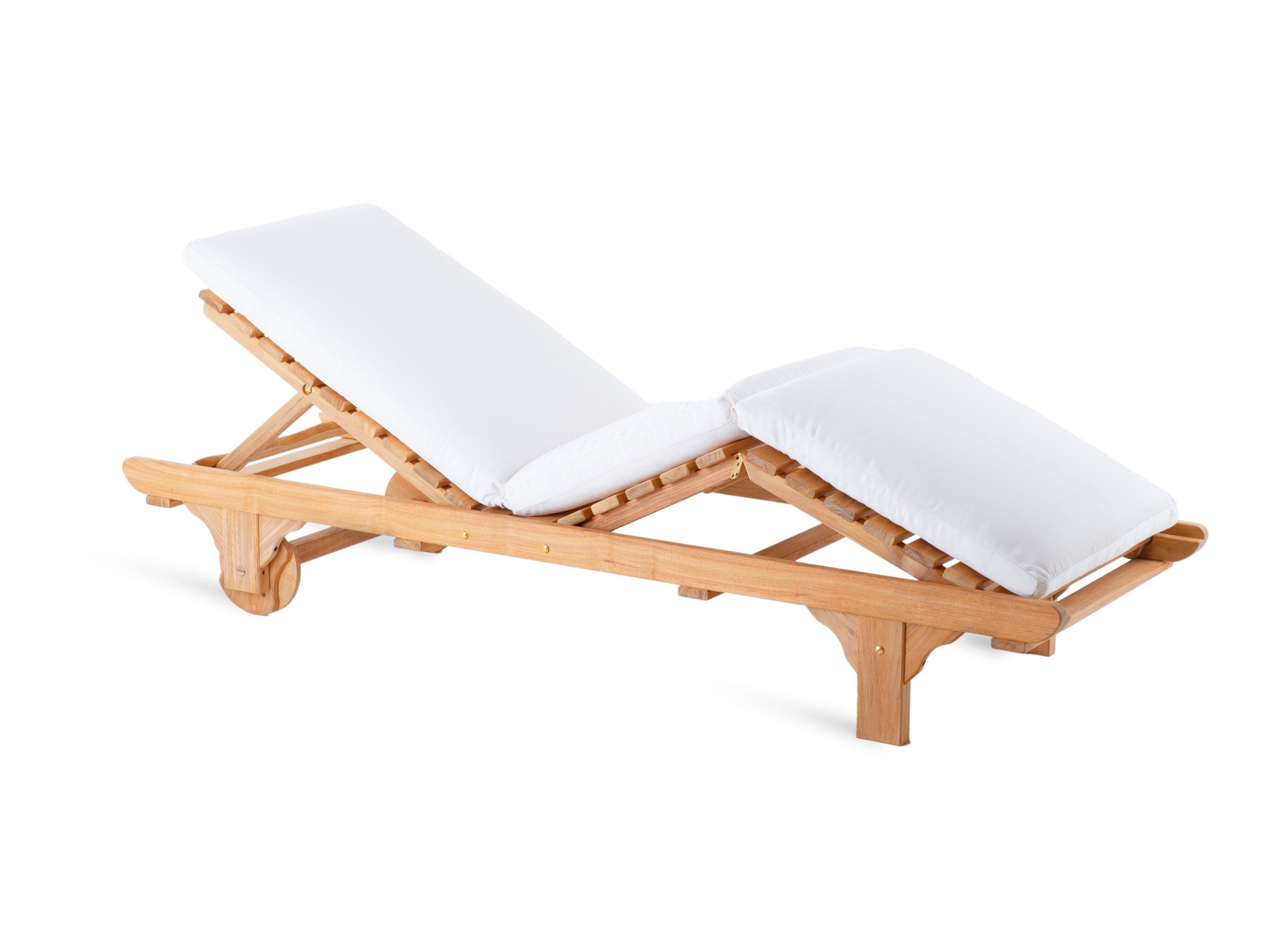 Садовая кровать с откидной спинкой из тикового дерева с колесами Unopiù Chelsea ARCH-00076668 - Вид №1