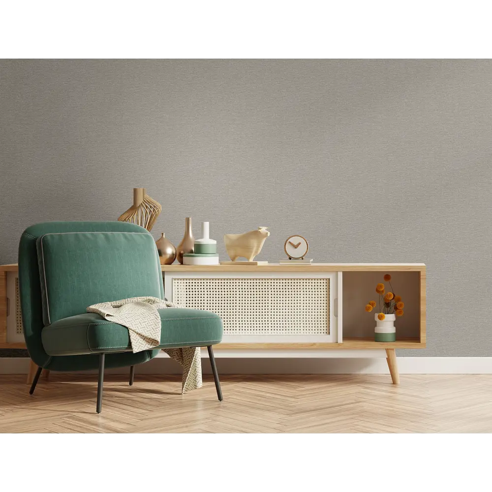 Флизелиновые обои RENOWA Canvas коричневые 1.06 м 89398800 STLM-1493969