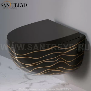 S511.411G Подвесной унитаз настенный Черный A. e T. Italia OVAL Италия