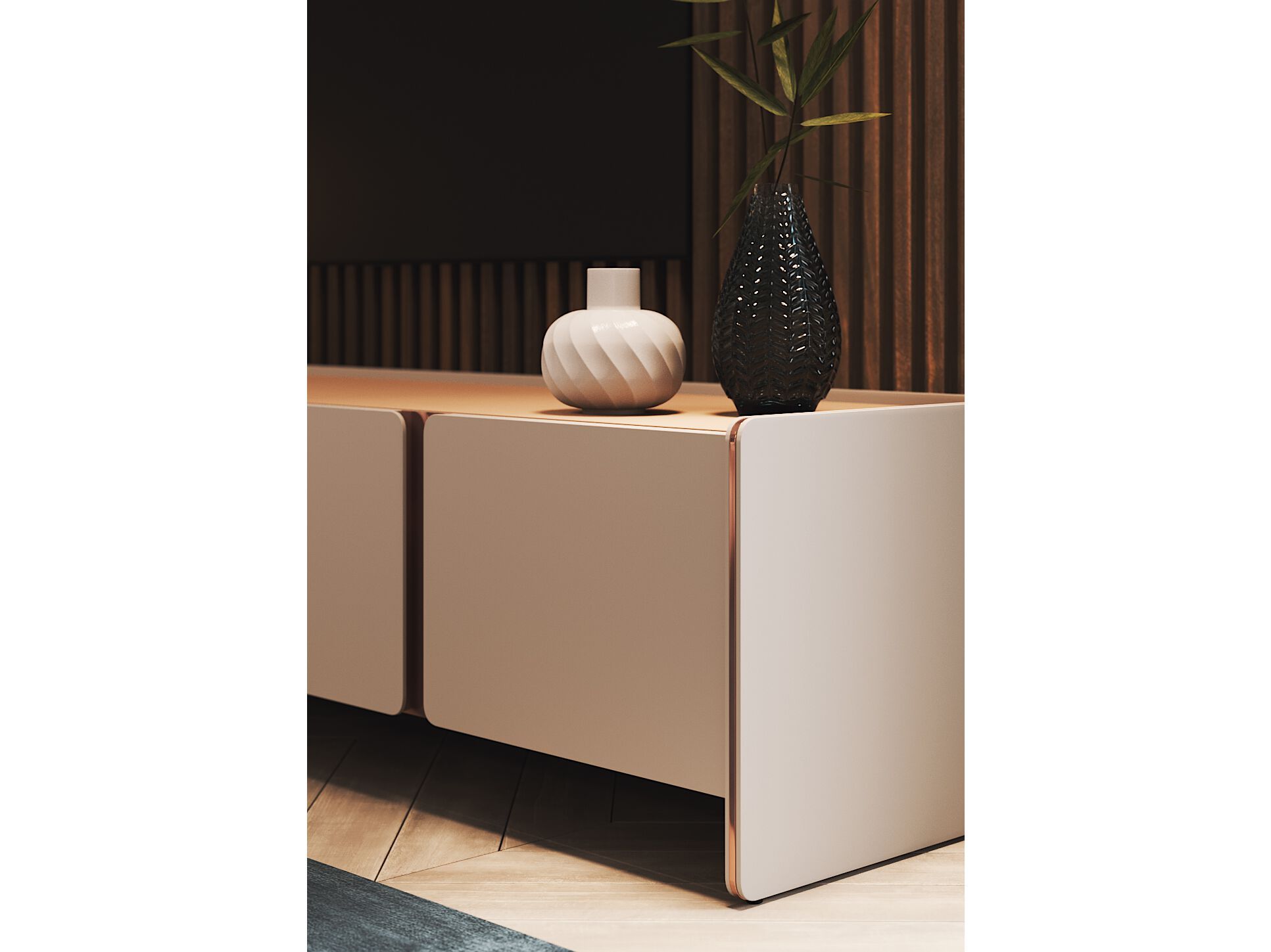 Низкий деревянный шкаф для телевизора с распашными дверцами PRADDY Natur ARCH-00056819 - Вид №5