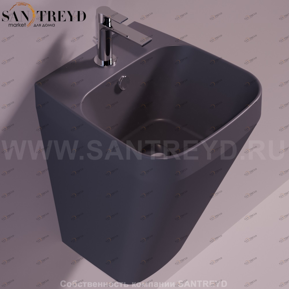 BB13ANTRACITEMATT Подвесная раковина настенная прямоугольная Simas Baden Baden черная