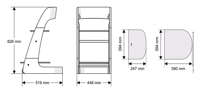 Стульчик-трансформер серый Chair ELLIPSE ELLIPSECHAIR 257746 Серый Santreyd  - Вид №4