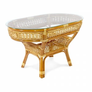 Столик кофейный овальный, ротанг "Пеланги" 02/15А-1 К ЭКО ДИЗАЙН CLASSIC RATTAN 129489 Бежевый