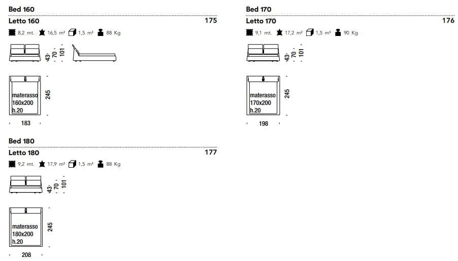 Двуспальная кровать с откидной спинкой из ткани MOROSO Highlands ARCH-00083489 - Вид №5