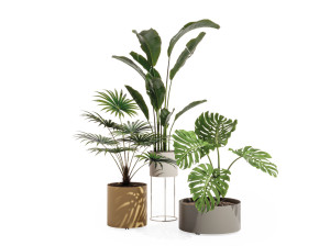 Окрашенный металлический круглый плантатор