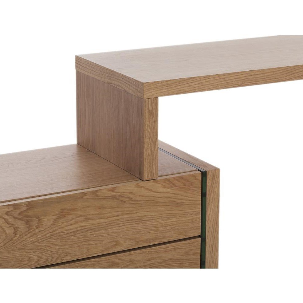 Письменный стол с ящиками и стеклянными ножками дуб CP1712-DK от Angel Cerda ANGEL CERDA  241796 Дуб  - Вид №2