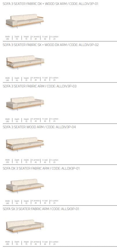 4-местный садовый диван Accoya из ткани и дерева Talenti Allure ARCH-00051286 - Вид №3