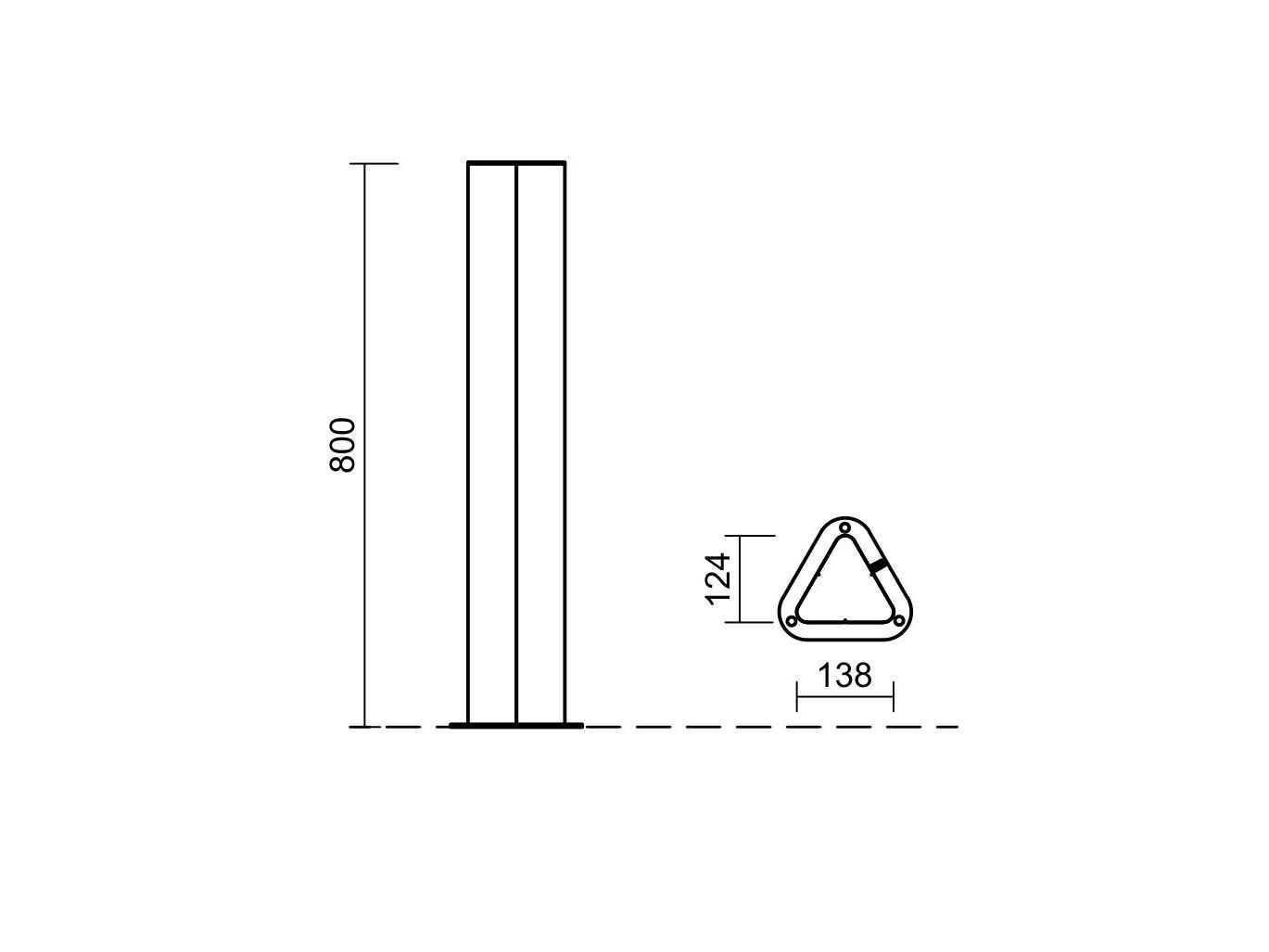 Фиксированный столб из оцинкованной стали Studio Città TRIS ARCH-00007088