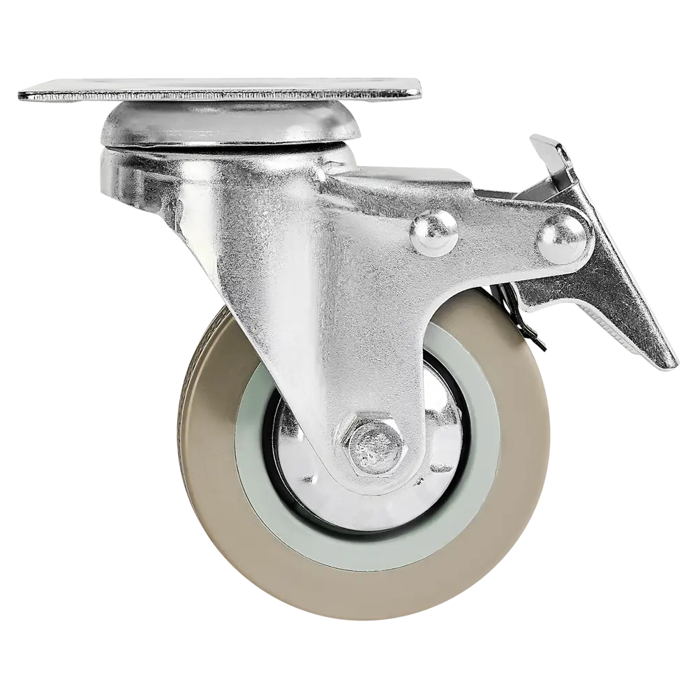 Поворотное мебельное колесо с тормозом 60 мм серое 89430144 Santreyd STLM-1583316 - Вид №1