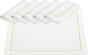 10645792 Weissfee Набор салфеток Weissfee "Жемчужина" 45х45см, 6шт, (белый с золотист.вышив.) Хлопок