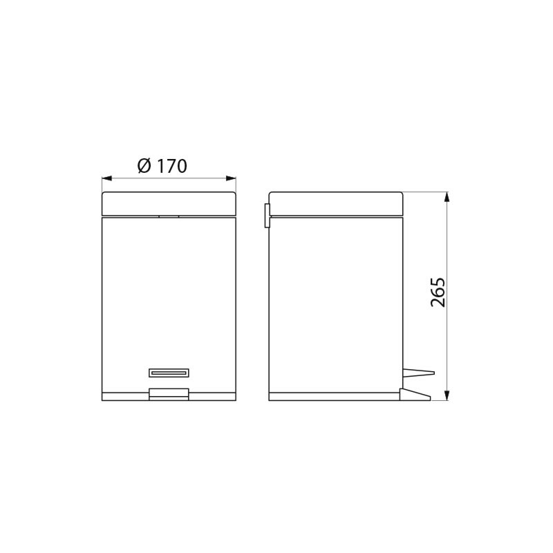 449 Урна с педалью, круглая из нержаеющеей стали, 3 л DELABIE  - Вид №1