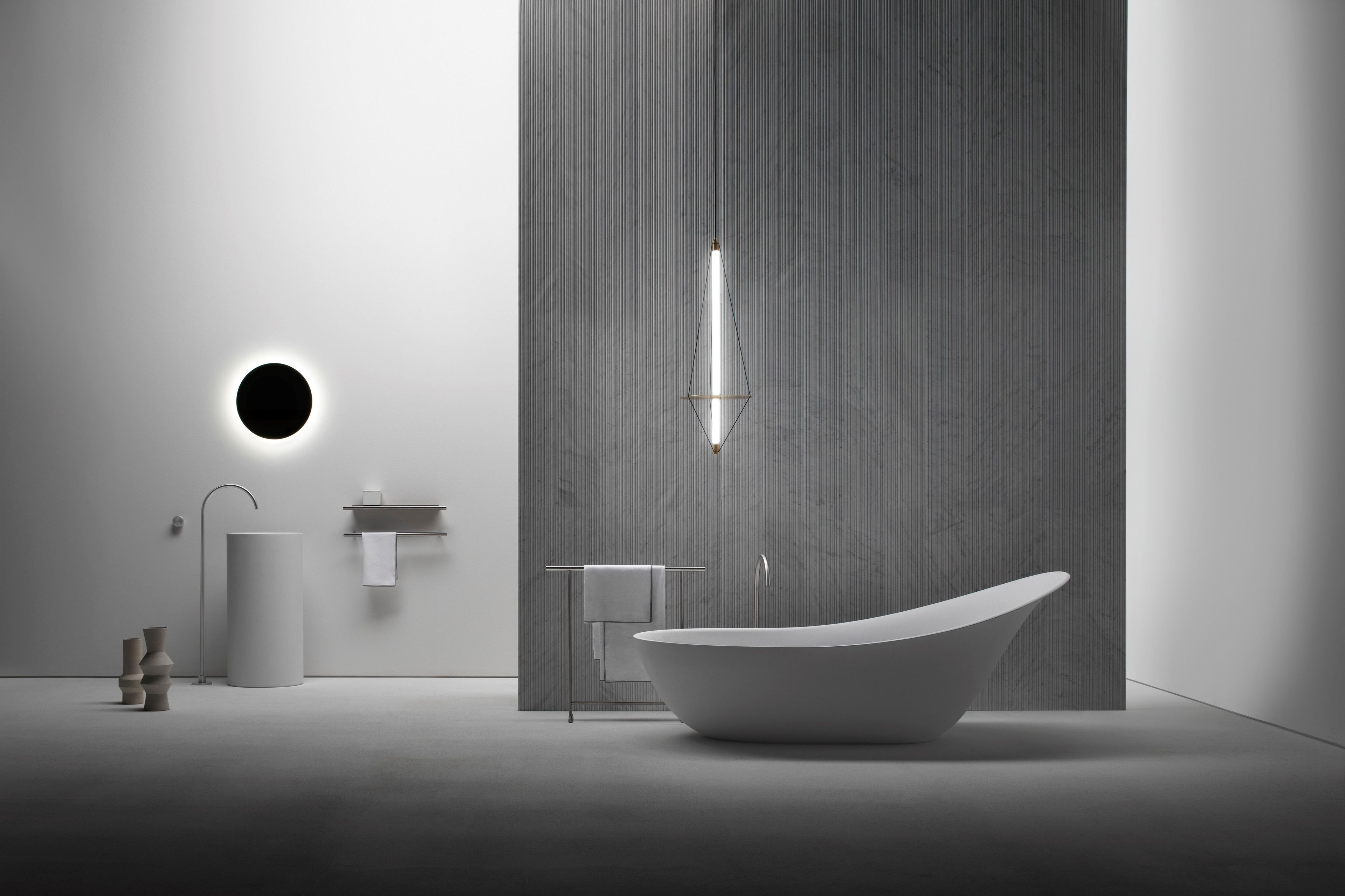 Держатель для полотенец / полка для ванной комнаты из нержавеющей стали и дерева Falper цилиндр ARCH-00049766 - Вид №3