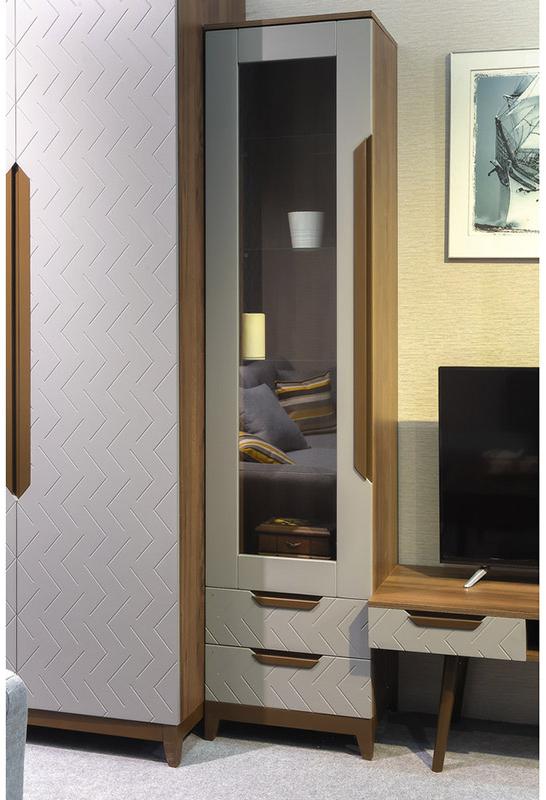 2779 Шкаф витрина Сканди Грей R-HOME 4009260H_Грей - Вид №1