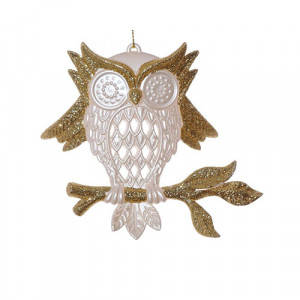 254587 Новогоднее украшение "Сова" 13 х 3 х 10.5 см РЕМЕКО