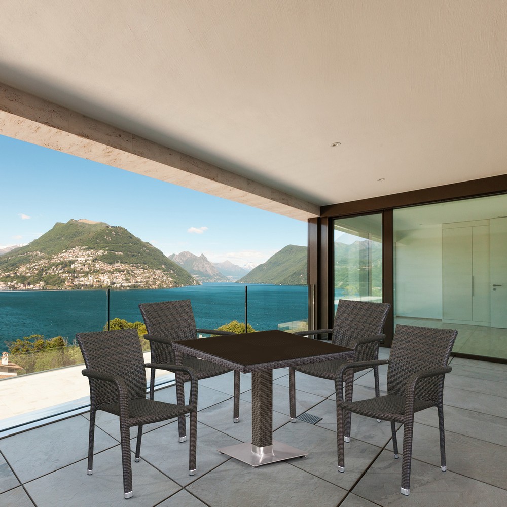 T605SWT/A2001B-W53 Brown 4Pcs Комплект плетеной мебели Afina 