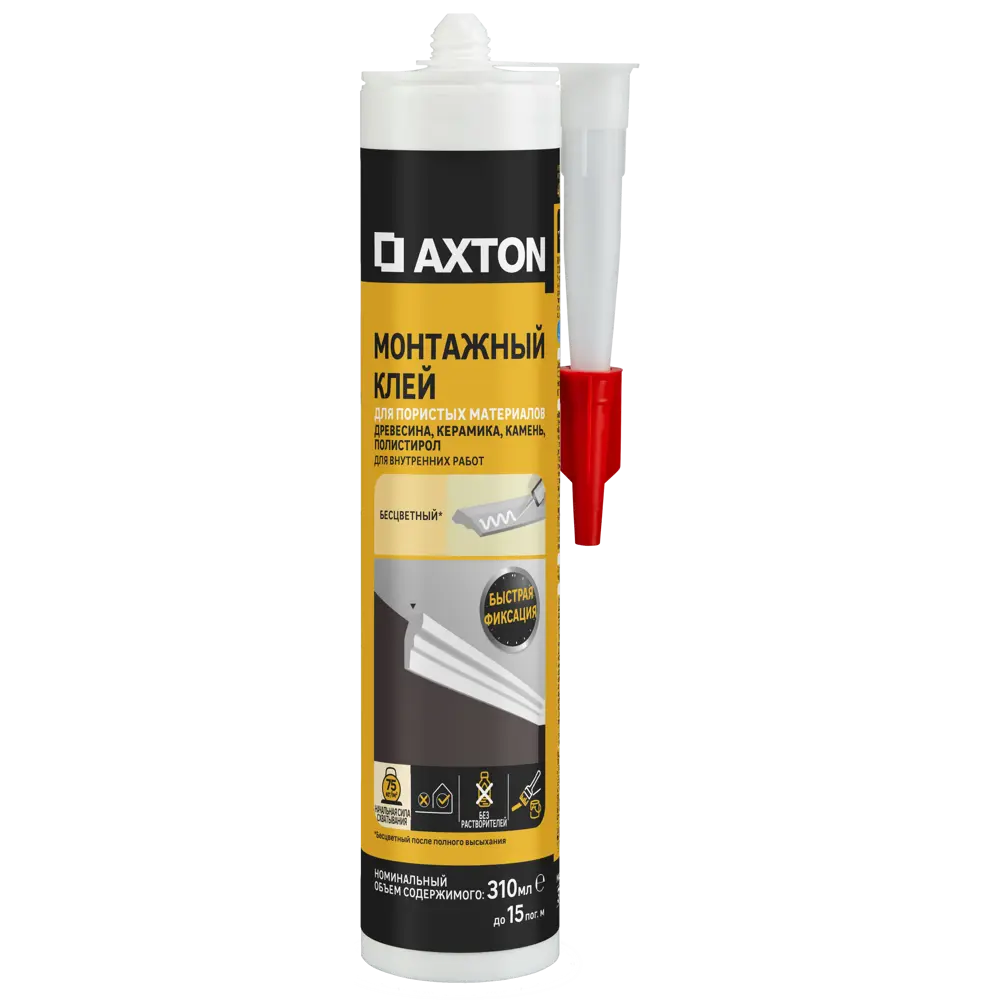 Монтажный клей Axton: универсальная акриловая формула 310 мл 85272234 STLM-0060708