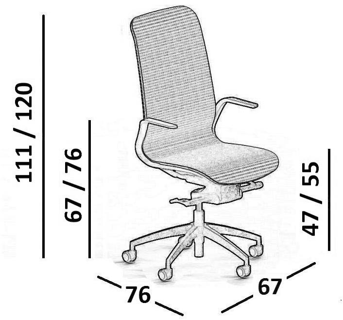 Luxy Стул для руководителя из нейлона® на колесиках с высокой спинкой Smartlight sun-id-1377929 - Вид №8