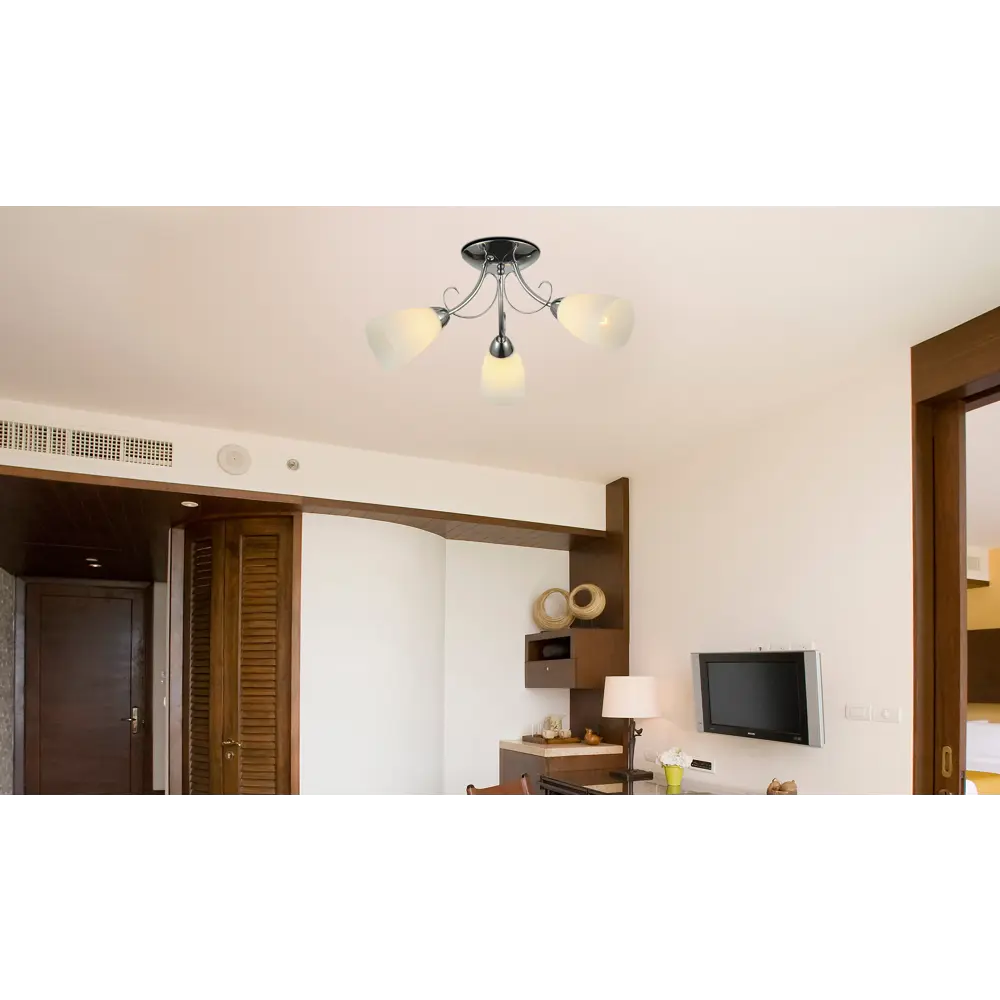Люстра потолочная JLIGHT GALA 3 лампы 16 м², цвет хром/белый 84534213 STLM-2044875  - Вид №3