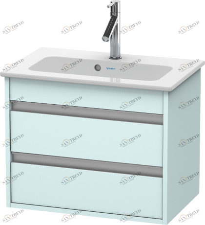 KT645200909 Ketho Тумбочка подвесная компакт Светло-голубой матовый декор Duravit