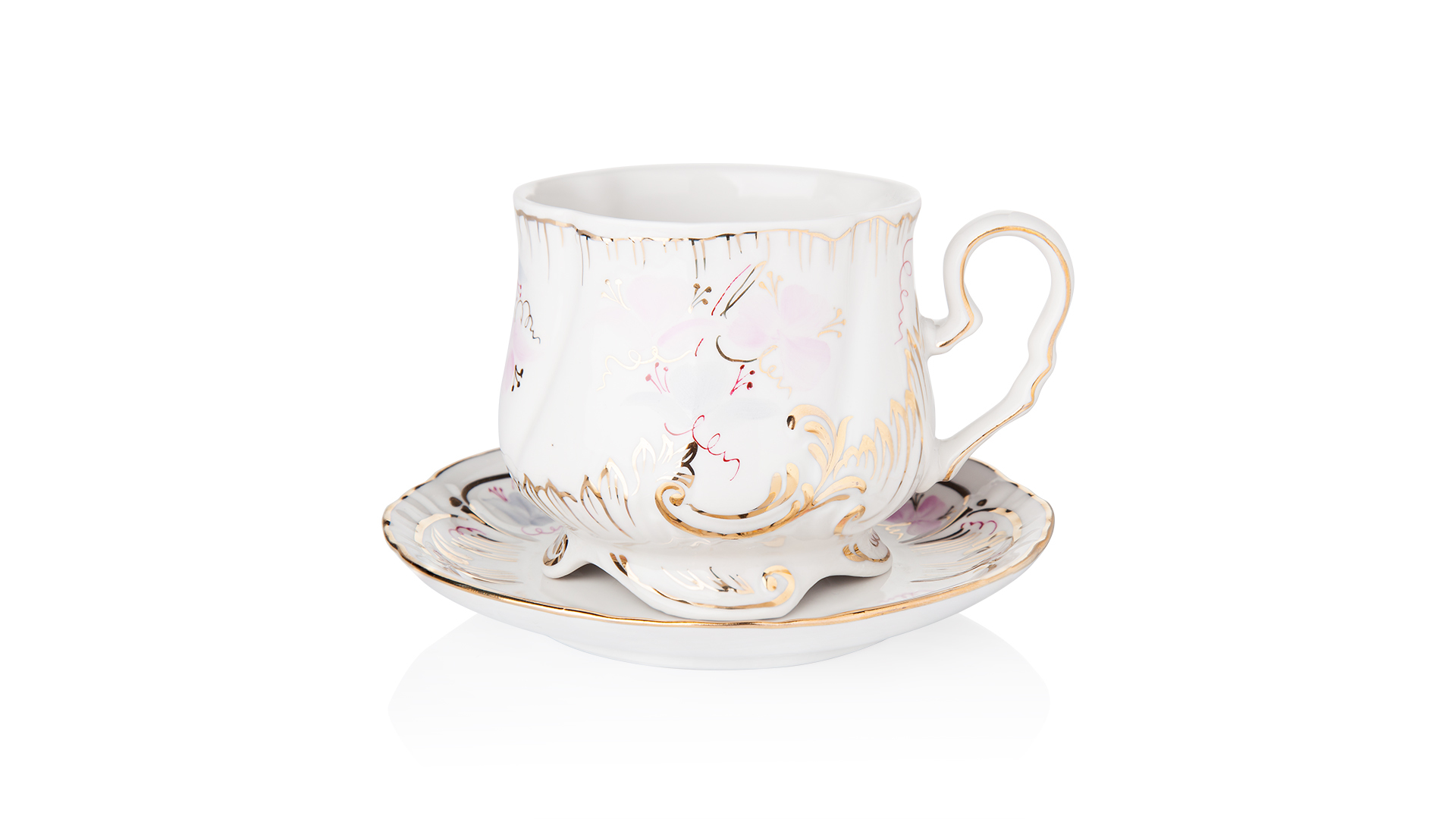 10621572 Промыслы Вербилок Сервиз чайный 6/15 "Кузнецовский" "Весенний Версаль" Фарфор  - Вид №4