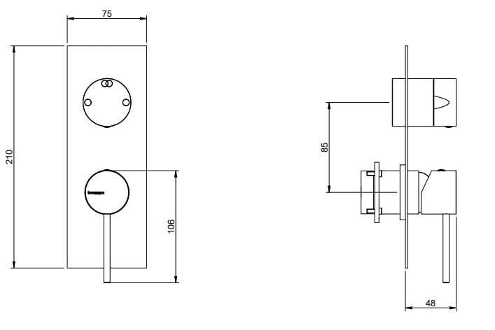 Набор для душа из нержавеющей стали с одной ручкой Rubinetterie Treemme 40 мм ARCH-00018706 - Вид №3