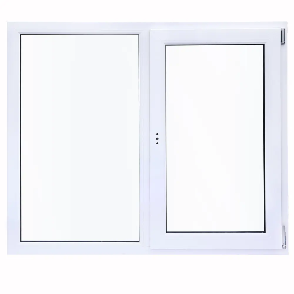 Окно пластиковое ПВХ Deceuninck двустворчатое 1200x1200 мм (ВхШ) двухкамерный стеклопакет белый 18623548 STLM-2122405  - Вид №1