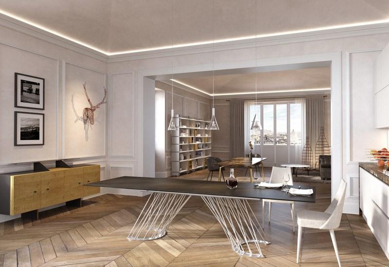 Barel Раздвижной прямоугольный стол из стеклокерамики и железа Sistema santiago sun-id-1465568 - Вид №1