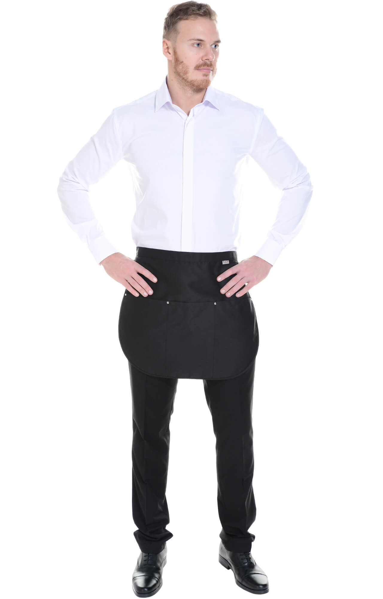 59987 Фартук  укороченный, цвет black RICON  Одежда для официантов  размер  - Вид №7