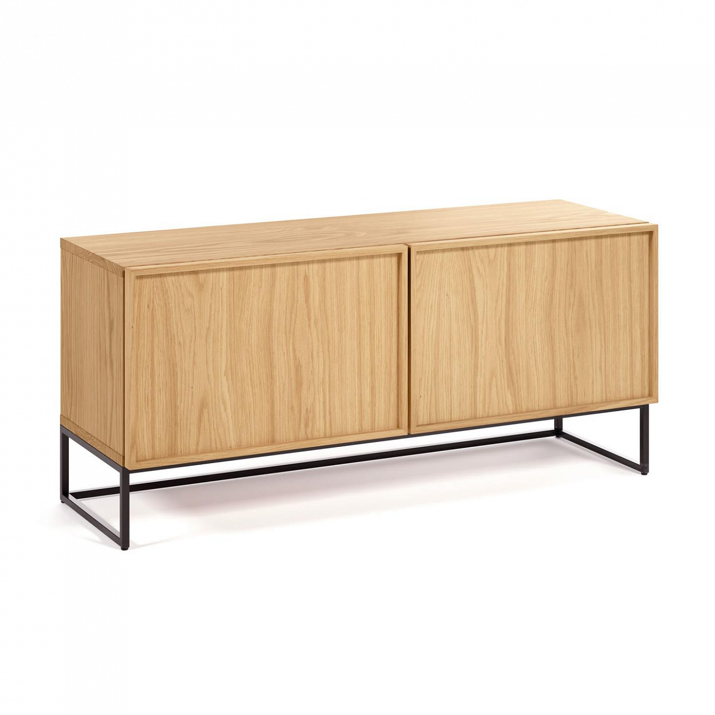 101834 Тумба под ТВ с дубовым шпоном и стальным каркасом 2 ящика 112 x 51 см La Forma Taiana  - Вид №4