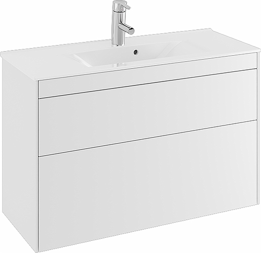 47372 IFO Sense тумба для тонкой раковины с двумя ящиками, компактная, Ш = 600 мм, Ш1 = 615 мм, темно-серый - Вид №7