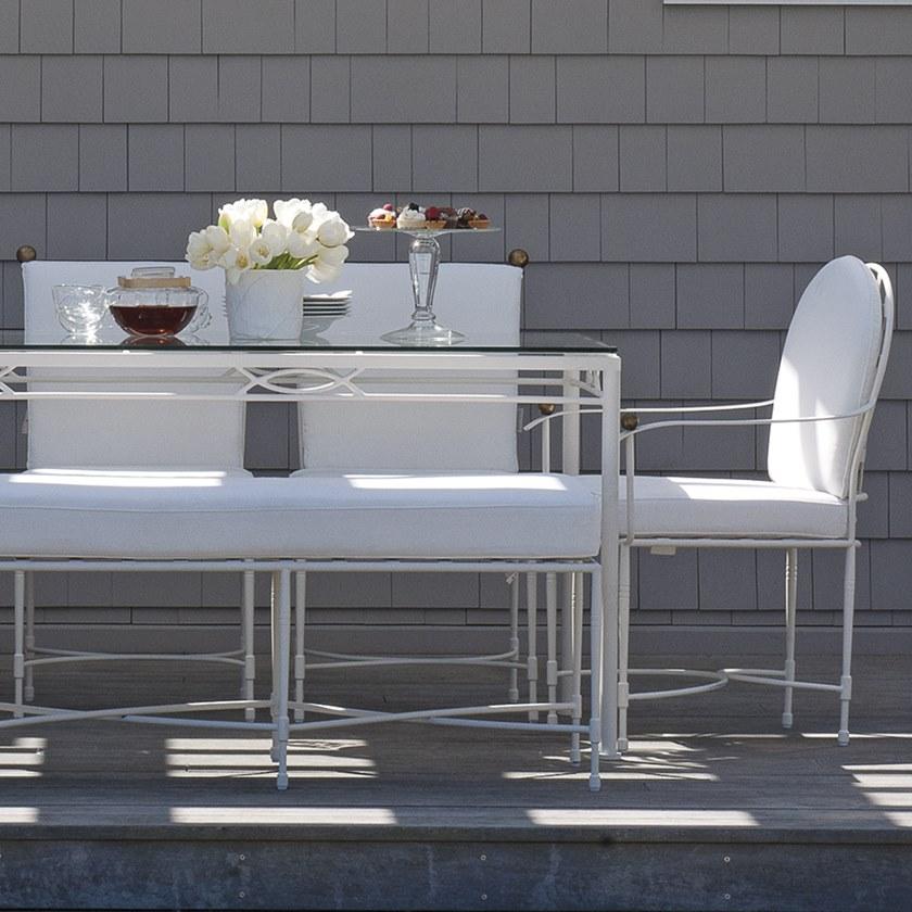 JANUS et Cie Прямоугольный обеденный стол из нержавеющей стали и стекла Amalfi sun-id-1447687 - Вид №2