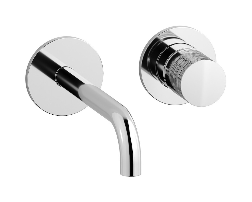 Встроенный в стену смеситель для раковины на 2 отверстия в комплекте с донным клапаном WE ARE IB vn392np Chrome Vinile