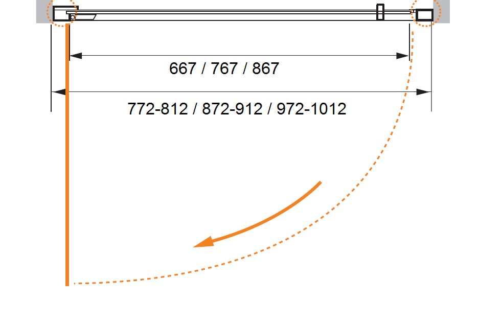 Душевая дверь в нишу CEZARES PORTA-D-B-11-80-C-Cr - Вид №4
