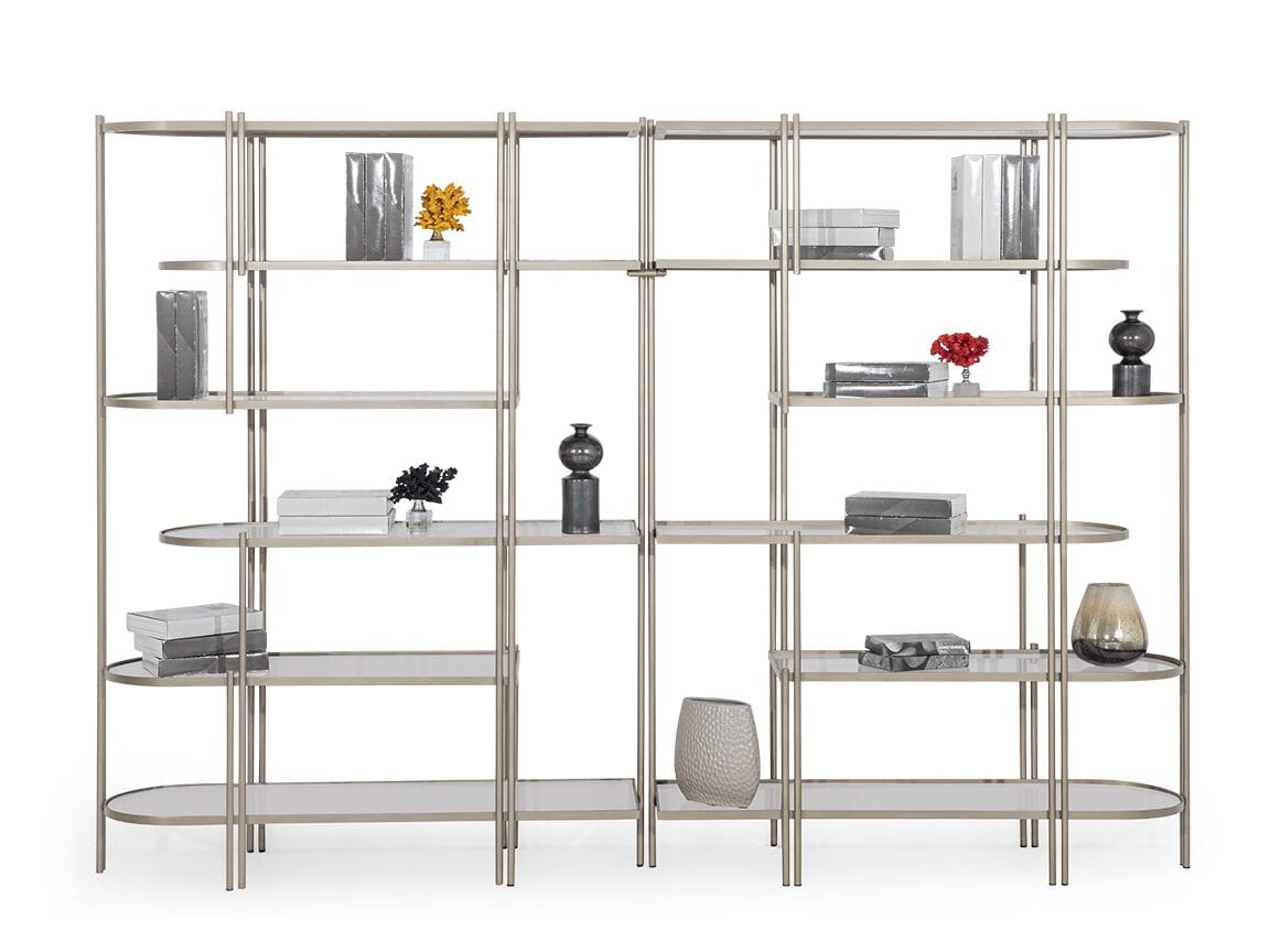 Отдельно стоящий книжный шкаф из металла и стекла NDESIGN румяна ARCH-00143954