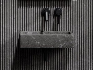 Прямоугольная подвесная раковина из мрамора Pietra Grey